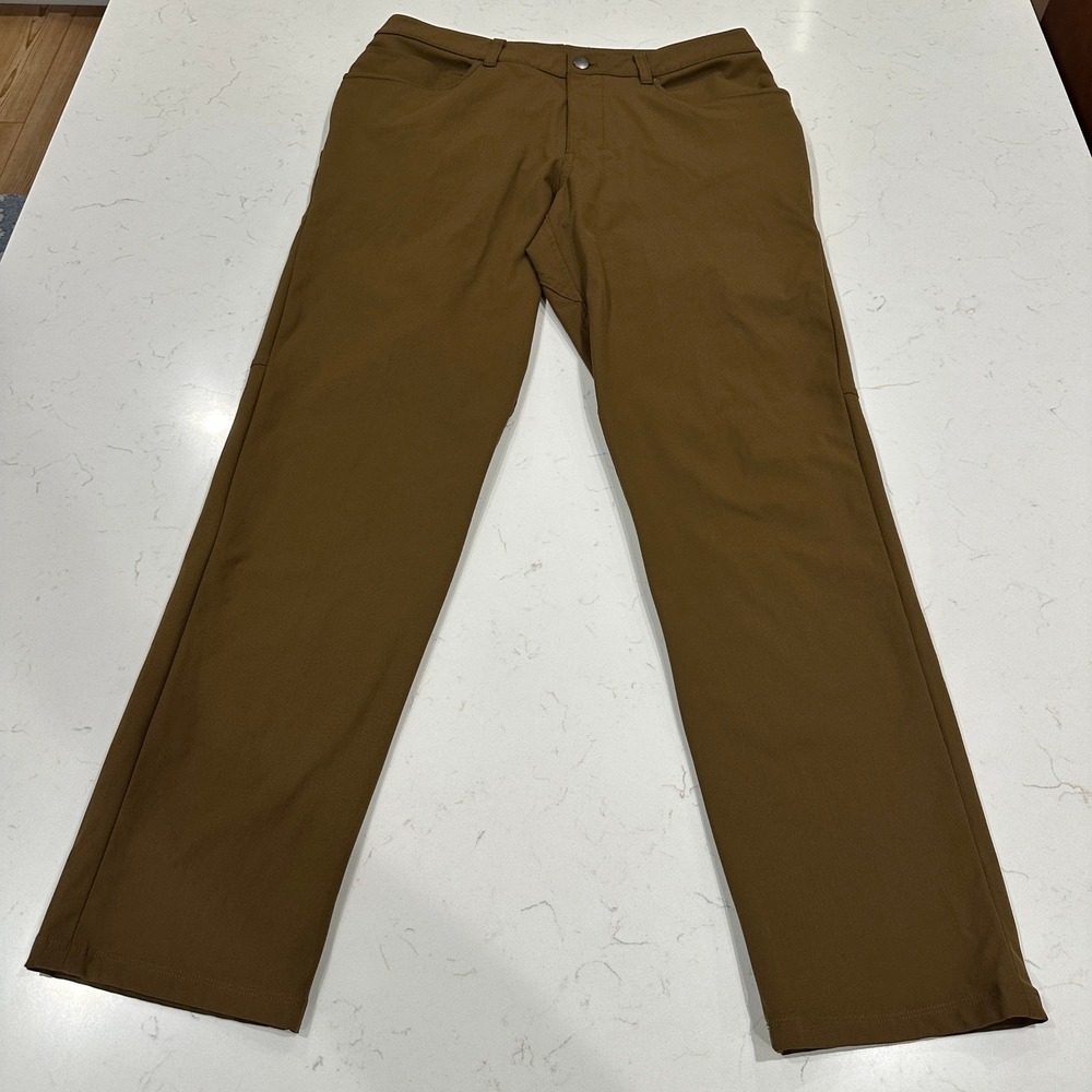 Lululemon Commission ABC Pants Classic Warpstreme Brown Chino 34 x 31 Mens